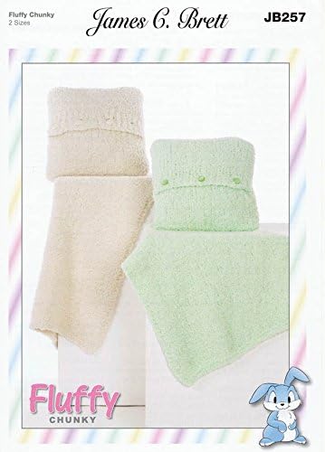J C Brett - Fluffy Chunky - Blankets and Cushion Pattern JB257