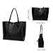 Forestfish Leather Women Tote Bag Handbags Satchel Bags for Work Travel(Black)