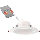 Juno LED Recessed Lights 6 Inch Round Wafer Downlight, 5-in-1 Switchable White Color Temperature, Adjustable Brightness, Deep