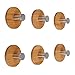 Angelbubbles Adhesive Hooks 6pcs/Pack 3M Sticker + FULL 304 Stainless Steel + Heavy Duty Bamboo (Round)
