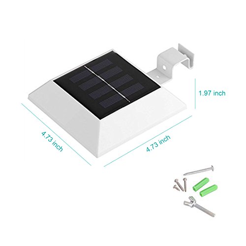 Superdream 6-LEDs Waterproof Solar Lights Outdoor Garden Fence Post Wall Mount Light Security Lamp Night Light (with Motion Sensor)