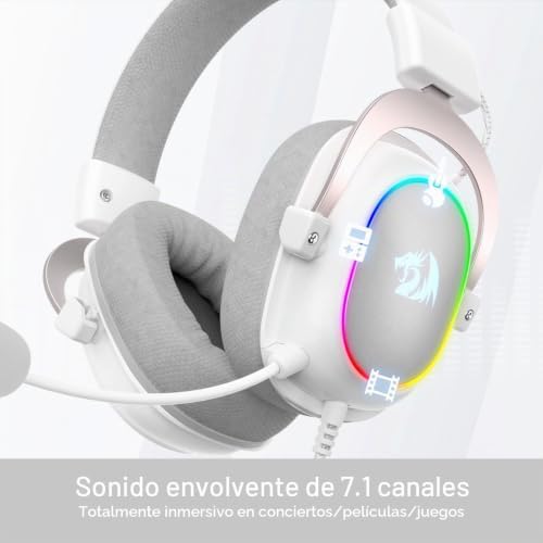 H510 Zeus-X Cascos Cable 7.1 53mm Blanco