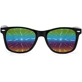GloFX Ultimate Mirrored Line Diffraction Glasses - 3D Prism Rainbow Effect - Concert, Rave, and Music Festival Essential