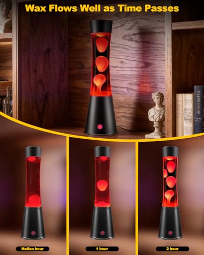 AONESY Liquid Motion Lamp with 12-Hour Off Timer: 17 Colours Changing Liquid Motion Lamps with Remote | Glitter Mood Lighting for Room Decor | Mood Lamp Black Base White Wax and Water