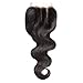 Unice Hair 3 Way Part 1pc 4x4 Lace Closure with Virgin Brazilian Human Hair 3 Bundles Weaves 4pcs Lot Body Wave Natural Color (14 16 18+12inches)