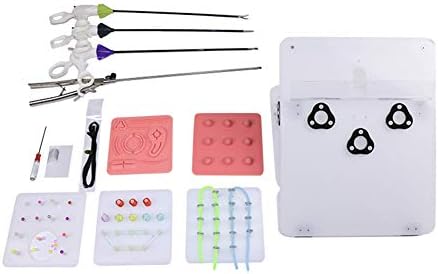 Viur Laparoscopic Trainer Box Surgery Simulator Training Kit with 4 Surgical Instruments and 5 Training Modules Convenient and Foldable Easy to Carry