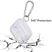 CAGOS for Airpods Case, Cute Marble Protective Hard Cover with Keychain Compatible with Apple Airpods 2nd/1st Generation Case for Women Men, White