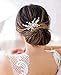 Olbye Wedding Hair Comb Rhinestone Bridal Hair Accessories Hair Comb Wedding Head Piece (Silver)