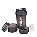 BOTTLED JOY Protein Shaker Bottle with 3-Layer Twist and Lock Storage, 100% BPA-Free Leak Proof SportMixer Fitness Sports Nutrition Supplements Non-slip Mix Shake Bottle 20oz 600ml (Grey)