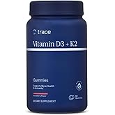Trace Minerals Vitamin D3 + K2 Gummies - Bioavailable Vitamin Blend for Bone, Heart & Immune System Support - High-Potency - Plant-Based - Gluten-Free & Vegan - Strawberry - 60 Servings