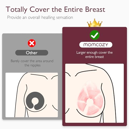 Momcozy Larger Breast Therapy Packs, Hot and Cold Breast Pads with 2 Soft Covers, Breastfeeding Essentials, 2 Pack, Pink