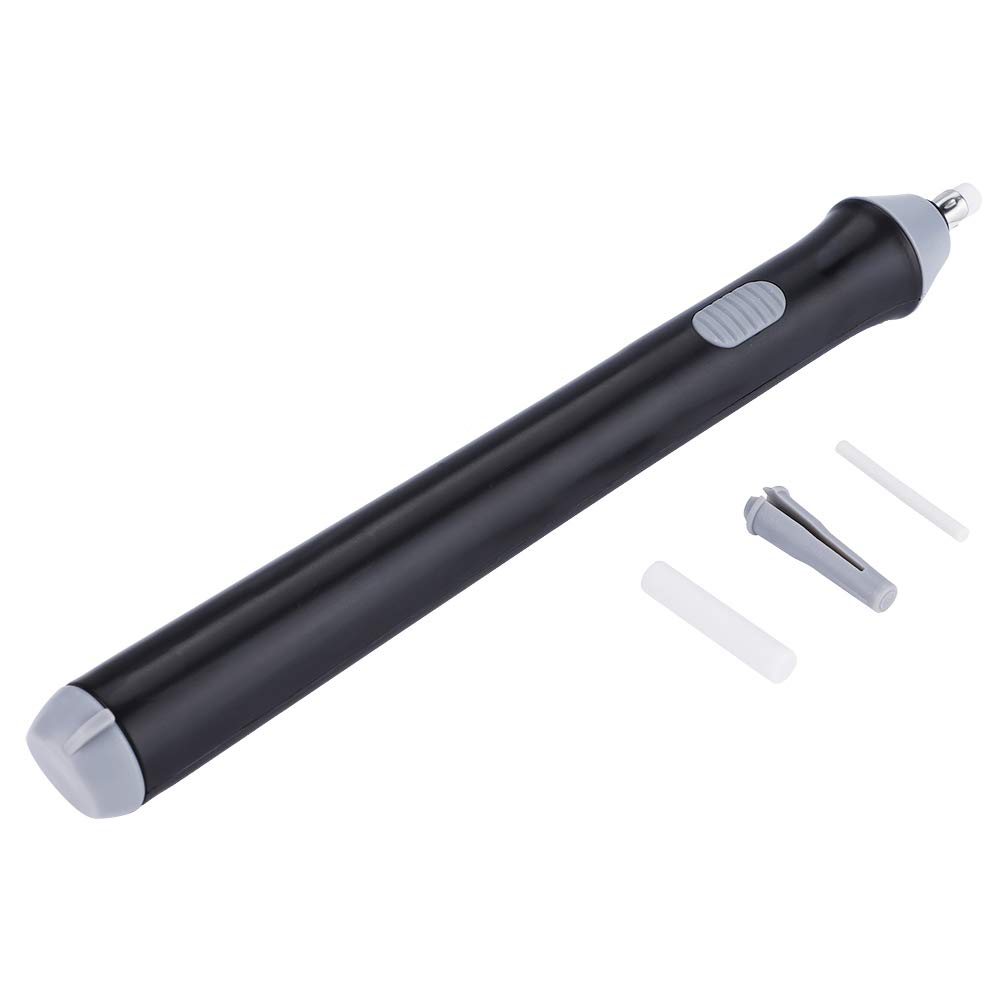 electric eraser, Hilitand Electric Eraser, Battery Operated Eraser Pen, Automatic Pencil Shape Eraser Kit with 22 Eraser Refills for Drawing, Painting (Black)