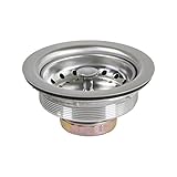 Everflow 7511 Kitchen Sink (3-1/2 Inch) Stainless Steel Drain Assembly With Strainer Basket - and Rubber Stopper