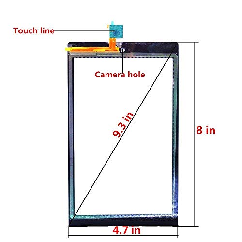 for Kindle Fire HD 8 (7th Gen 2017 Release SX034QT) Touch Screen Digitizer Repair Part Replacement with Adhesive, Screen Protector, NOT for HD 8 Kids 7th Generation (NO LCD & NO Instructions)