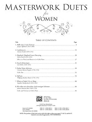 Masterwork Duets for Women: 8 Standards from the Baroque, Classical, and Romantic Periods (incl. CD) - Image 4