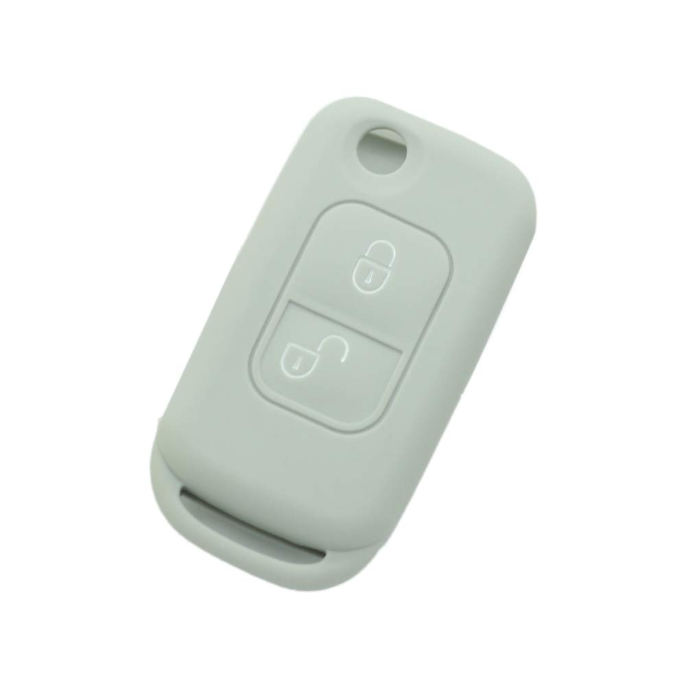 BROVACS Silicone Cover Protector Case Holder Skin Jacket Compatible with MERCEDES BENZ 2 Button Flip Remote Key Fob CV9952 Grey
