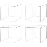 4 Pack Acrylic Cube 7" Clear Cake Stands for Candy Dessert Table Decorations Catering Displays 1 Side Open No Assembly by Mar
