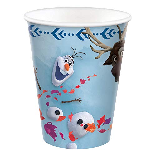 Frozen 2 Birthday Party Essentials Supplies Pack For 16 Frozen 2 Plates, Napkins, Cups, Tablecover, Birthday Candle, Snowflake Centerpiece and Believe Pin