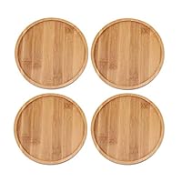 TOUCH MISS 6.1 Inch Round Bamboo Plants Saucer for Pot Sandy Beige Pack of 4 Brand:TOUCH MISS