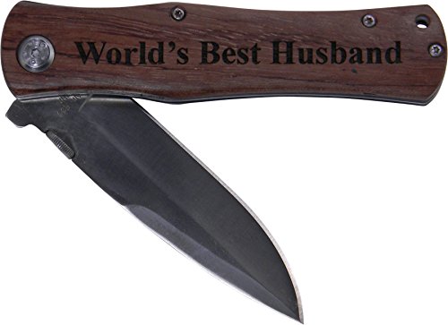 World’s Best Husband Folding Pocket Knife – Great Gift for Father’s Day, Birthday for Dad, Grandpa, Grandfather, Papa…