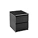 Home Square 2 Piece Dresser and Night Stand with Drawers in Black Woodgrain