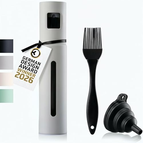 Schmidt &Amp; Kramer Ölsprüher I Hochwertige Öl-Sprühflasche Aus Edelstahl &Amp; Glas, Für Gesundes Kochen I Praktischer Sprüher Für Präzise Dosierung I Für Alle Speiseöl &Amp; Essig Sorten Geeignet (Kreide)