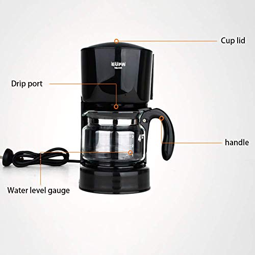 JSMY Filterkaffeemaschine-Schwarz/Automatisch Kleine amerikanische Kaffeemaschine/Filterkaffeemaschine mit… – Bild 6