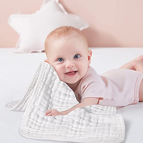 Yoofoss Muslin Burp Cloths 6 Pack Baby Washcloths Large 20''X10'' 100 Cotton 6 Layers Super