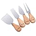 Cosmos Set of 4 Cheese Knives with Wood Handle Steel Stainless Cheese Slicer Cheese Cutter (Set of 4 Cheese Cutters)