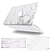MOSISO Compatible with MacBook Pro 13 inch Case 2015 2014 2013 end 2012 A1502 A1425 with Retina Display, Protective Plastic Pattern Hard Shell Case & Keyboard Cover & Screen Protector, White Marble