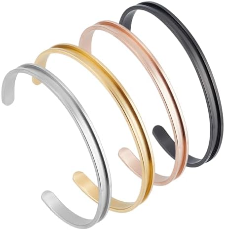 Amazon.com: Zuo Bao Stainless Steel Bracelet V Groove Cuff Bangle