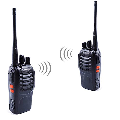 Nestling 888s Rechargeable Walkie Talkies, Signal Band UHF400-470 MHz 16 Channels Two Way Radios with Earpieces, Built in Led Torch for Camping Hiking Travelling ( Pack of 10)