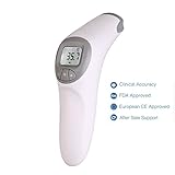FAM-health Infrared Clinical Forehead Thermometer 3rd Generation Immediate Read Sensor Digital Fever Measurement Professional No Touch Readings for All Ages Liquid & Room Measure (Grey)