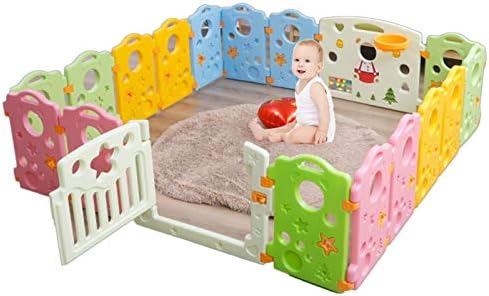 Hjwmm ベビーサークル キッズランド 子供の安全プレイフェンスヤード大活動センターアンチフォールプールプレイペン 超特価sale開催 クリスマスプレゼント6サイズ 194x194x60cm Size Color Multi Colored