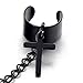1pcs Steel Black Huggie Hinged Hoop Earrings Ear Cuff Ear Clip with Dangling Crosses for Men Women