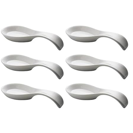 Maxwell & Williams 6er Set Löffelablagen, Häppchenlöffel White Basics 24cm weiß