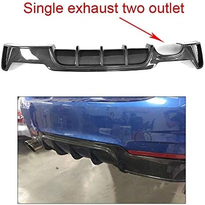 Carbon Fiber Car Rear Bumper Lip Diffuser For BMW 4 Series F32 F33 F36 M Sport Sedan Gran Coupe Convertible 2-Door 2014-2018 (Color : Single Exhaust)