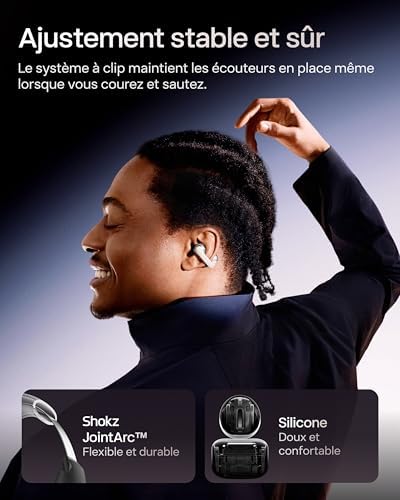 OpenDots One écouteurs Clip-on à Oreilles Libres, IP54 - Gris — photo 4 sur 8