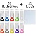 Enfain 10-Pack 2GB USB 2.0 Flash Drives - Colorful Swivel Thumb Drives with Labels for Organization, Perfect for School, Office & Data Storage