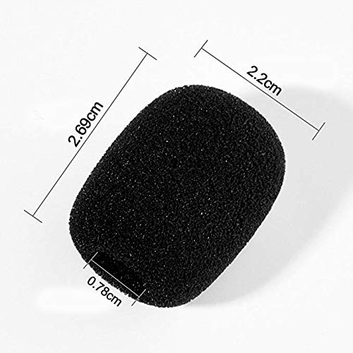 20 Pack Mini Size Lapel Headset Microphone Mic Sponge Windscreen Foam Cover Shield Protection (Black)