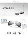 LUENX Aviator Sunglasses for Mens Womens Polarized Silver Mirrored Lens Metal Frame with case UV 400 Protection Driving 60mm