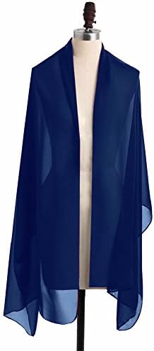 Verabeauty Women Royal Blue Long Chiffon Wraps Shawls Scarves