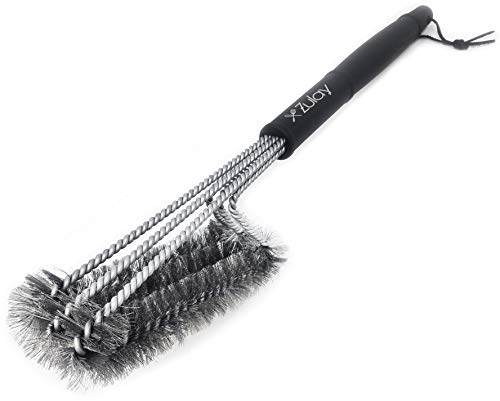 Zulay Kitchen Grill Brush And Scraper – 18 Inch Barbecue Cleaner – Effective, Safe And Fast Cleaning For All BBQ Grills – No Rust Stainless Steel Wire Bristles - Sturdy Handle – Easy To Use