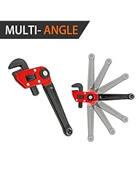 Osaava 47853   Llave de tubo multiángulo ajustable (diámetro 0.354   1.496 in, trabajo en espacios de difícil acceso, zonas confinadas, llaves de fontanería de aluminio de 10.0 in para artesanos y fontaneros
