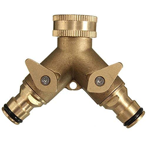 3/4" Two Way TECH TRADERS Double Garden TAP Connector Adaptor Made with Solid Brass
