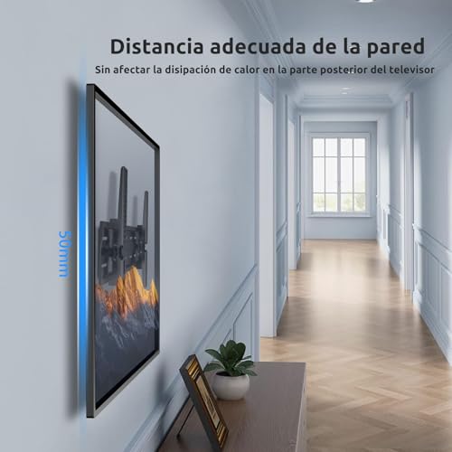 JXMTSPW Soporte de Pared para TV con inclinación,Base para TV Montaje para mayoría de Pantallas de 26 "a 65",máx VESA 400x400 mm,soporta hasta 50 KG,Soporte Universal TV 32 40 43 50 55 58 60 Pulgadas