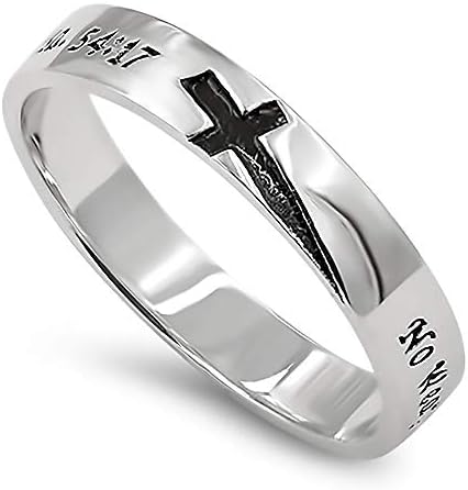 925 Knight Cross Silver Ring,"NO WEAPON FORMED AGAINST THEE SHALL PROSPER - ISA. 54:17" Christian Bible Verse Scripture Jewelry