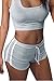 Pink Queen Women's Sexy Sport Active Tank Top Shorts 2 Piece Tracksuit