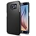 Spigen Thin Fit Galaxy S6 Case with SF Coated Non Slip Matte Surface for Excellent Grip for Galaxy S6 2015 - Smooth Black