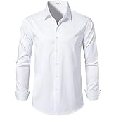 EOUOSS Men's Dress Shirts Formal Slim Fit Stretch Long Sleeve Button Down Shirt for Men Wrinkle Free Collar Business Shirts